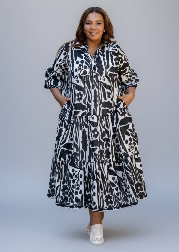 Black and White Floral Maxi Dress – Saint Lori Boutique