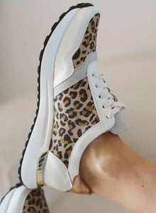 Leopard Leather Onyx Trainer