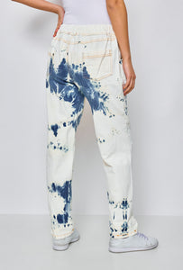 Slouchy Denim Bleached Drawstring Jeans