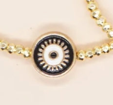 Gold Evil Eye Tassel Bracelet