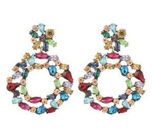 Large Diamante Circle Earring