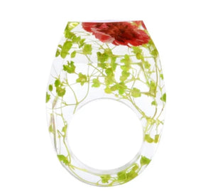 Floral Resin Tall Rings