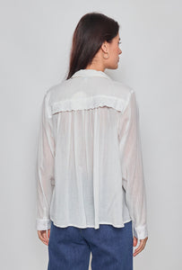 White Pleated Ana Shirt