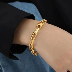 Gold Plated Hip Hop Chunky Link Bracelet