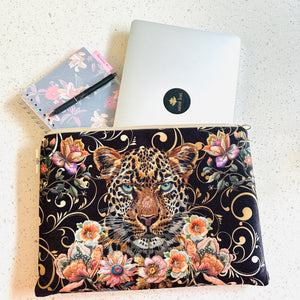 Velvet Leopard Blue Eyes Laptop Case