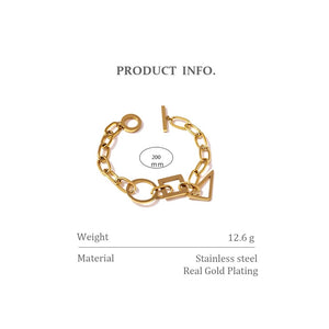 Gold Charm Punk Link Bracelet