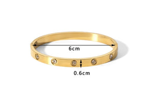 Gold Plated Aura CZ 6mm Flat Bracelet