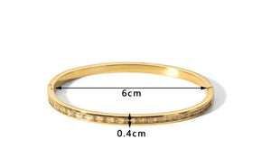 Gold Plated baguette CZ 4mm Flat Bracelet