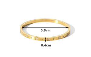 Gold Plated Star Satellite CZ 4mm Flat Bracelet