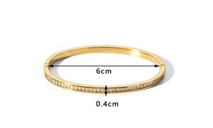 Gold Plated Multi CZ 4mm Flat Bracelet