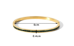 Gold Plated Multi Green CZ 4mm Flat Bracelet