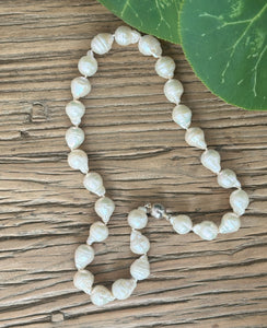 White Baroque Large Fresh Water Pearl Necklace