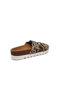 Leopard Megan Leather Slide