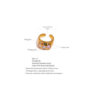 Gold Rainbow Zirconia Organic Ring