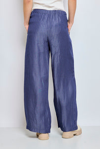 Navy Pin Stripe Flare Pants