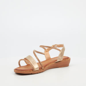 Gold Iva Flat Sandals
