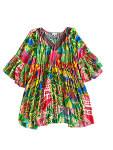 Rainbow Tropical Mosaic Dress