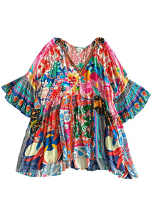 Rainbow Floral Fiesta  Dress