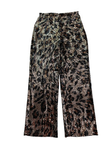 Leopard Sequin Wide Leg Pants