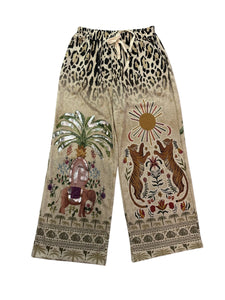 Wild Jungle Print V-Neck Pants