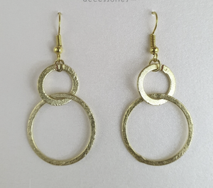 Gold Double Circle Earrings