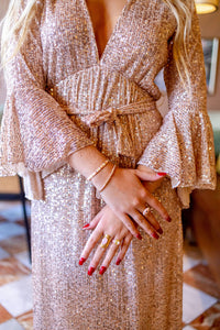Gold Sequin Abigail Maxi Dress
