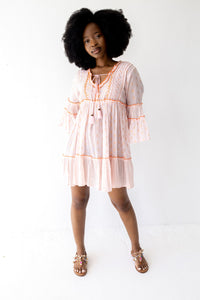 Pink Georgette Tassel Dress