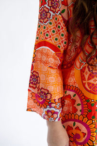 Orange Symphony Paisley Midi Dress