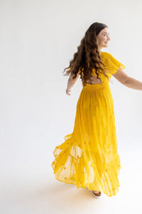 Yellow Georgette Maxi Dress