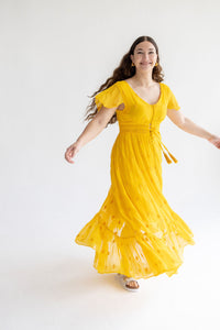 Yellow Georgette Maxi Dress