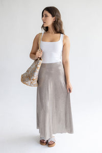 Bronze Metallic A-line Skirt