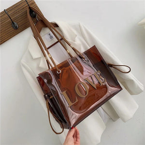 Brown LOVE PVC Bag