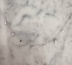 Sterling Silver Small Star Cubic Zirconia Necklace