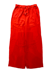 Red Woven Elasticated Ariane Palazzo Pants