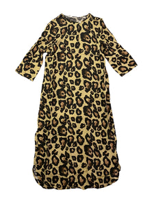 Leopard Maxi Cotton Tunic Dress