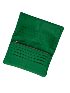 Green Zoe Leather Large Wallet