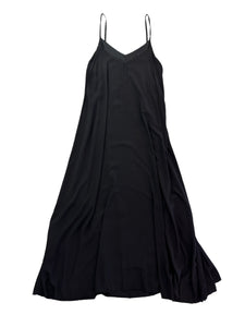 Black V-neck Viscose Maxi Dress