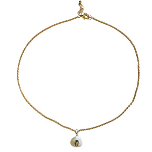 Gold Pearl Hand of Fatima Necklace