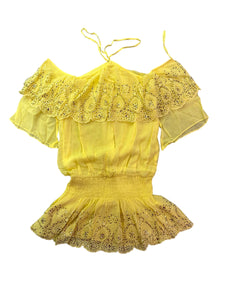 Yellow Daisy Rayon Sequin Dress