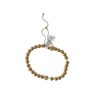 Bracelet Gold Ball & Diamante